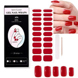 Semi-Cured Gel Nail Strips Solid Pearl Shimmer Glossy Design (MOQ=3)