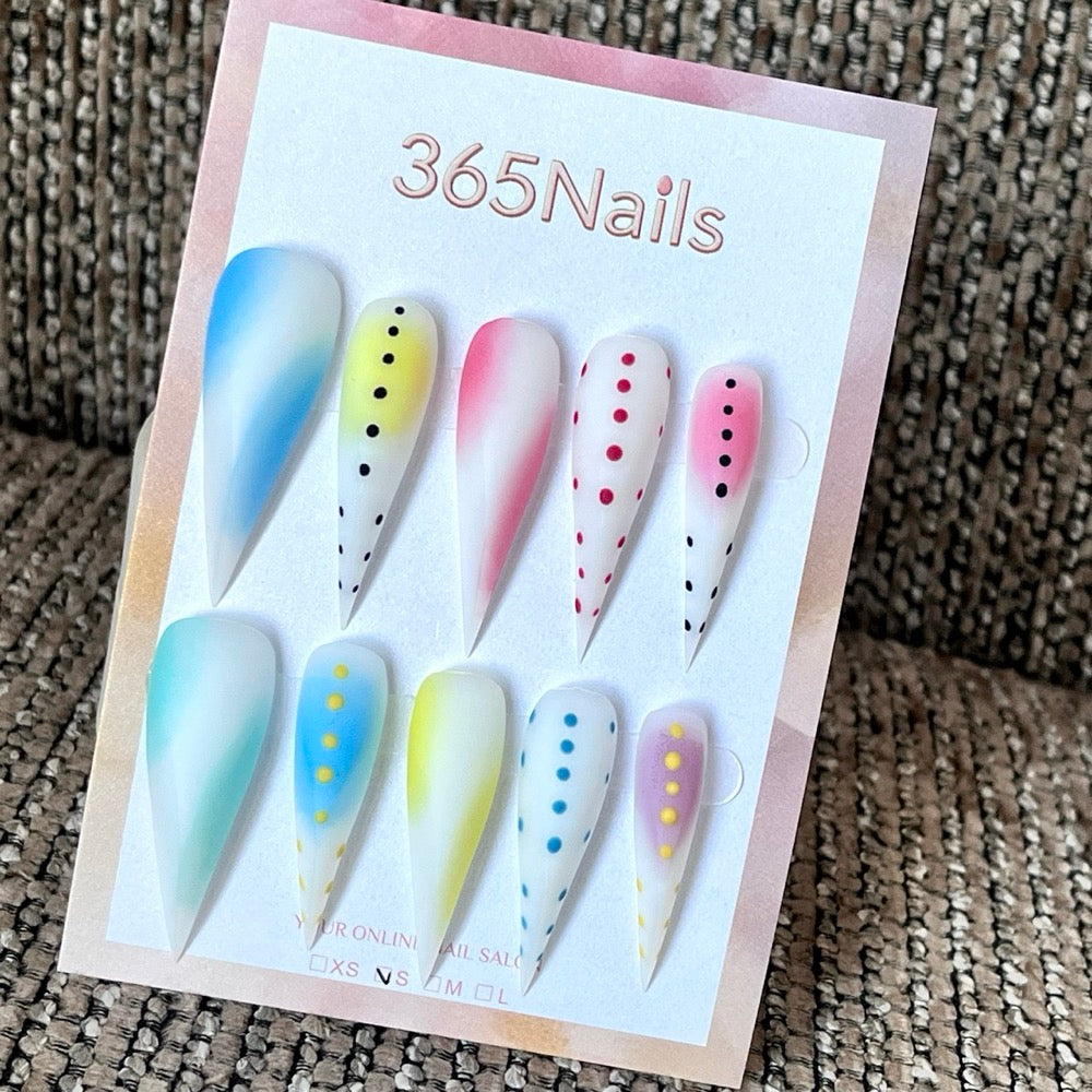 Prism Candy - Rainbow Airbrush Press-On Nails