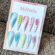 Prism Candy - Rainbow Airbrush Press-On Nails