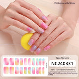Semi-Cured Gel Nail Strips French Gradient Blended Glossy Design (MOQ=3)