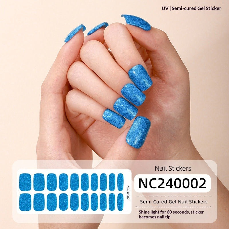 Semi-Cured Gel Nail Strips Ultra Sparkle Pure Shimmer Glossy Design  (MOQ=3)