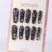 Midnight Graffiti Series Press-On Nails ( MOQ=5pcs )