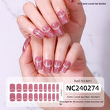Semi-Cured Gel Nail Strips Sparkle Cat Eye Magnetic Glossy Design (MOQ=3)