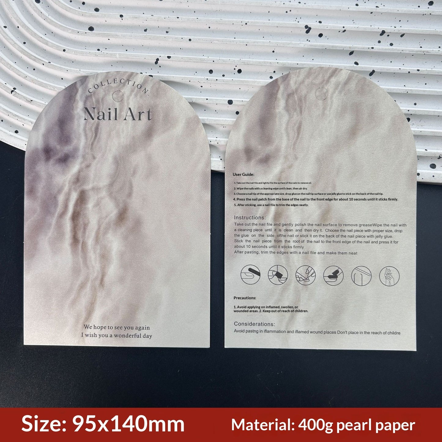 Arch Pearl Shimmer Press On Nail Display Cards (MOQ=50)