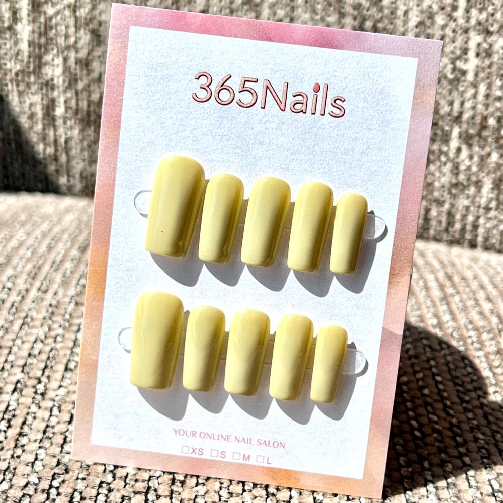 "Structured Medium Square" - Solid Color Handmade Nails (20 Colors Available)
