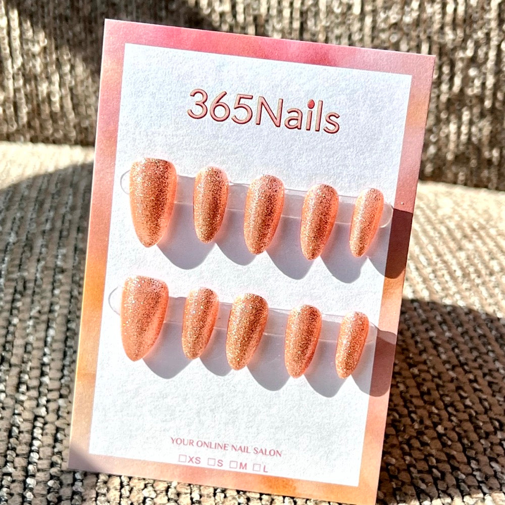 "Elegant Almond" - Glitter Handmade Nails (6 Colors Available)