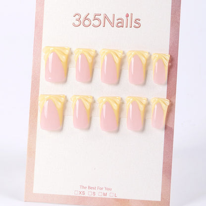 365nails butter‑yellow 3D bow French press-ons