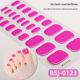 Semi-Cured Gel Nail Strips Minimal Solid Color Toe Style (MOQ=3)