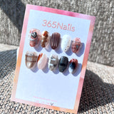 365nails: "Noir Minimalist" – Dynamic French & Abstract Swirl Handmade Squoval Nails