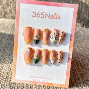 365nails: "Nude Gold Edge" – Handmade Medium Almond Press-On Nails