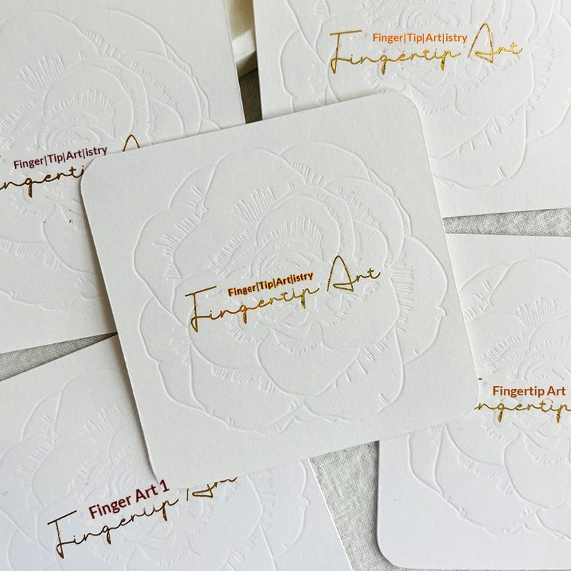 Embossed Cotton Paper Display Cards for Press On Nails (MOQ=50)