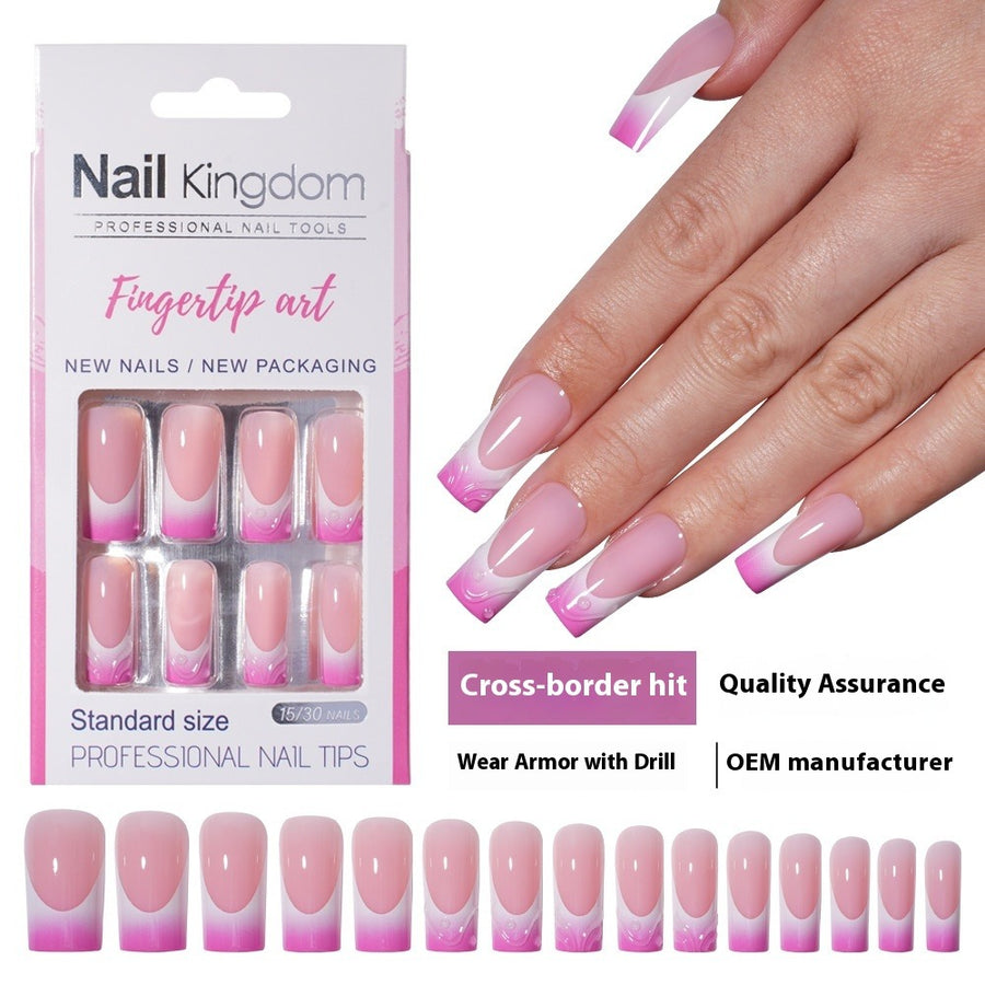 Press on nails advanced sense belt drill three-dimensional detachable nail art Spice girl fake nail press on nails wholesale (MOQ=3)