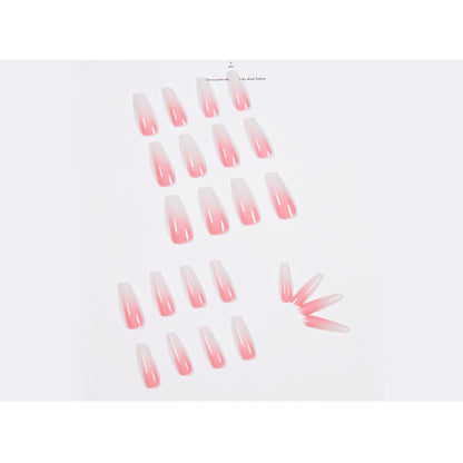 Gradual change powder extra long ballet  wearing nail finished  manicure patch   factory sales｜365nails