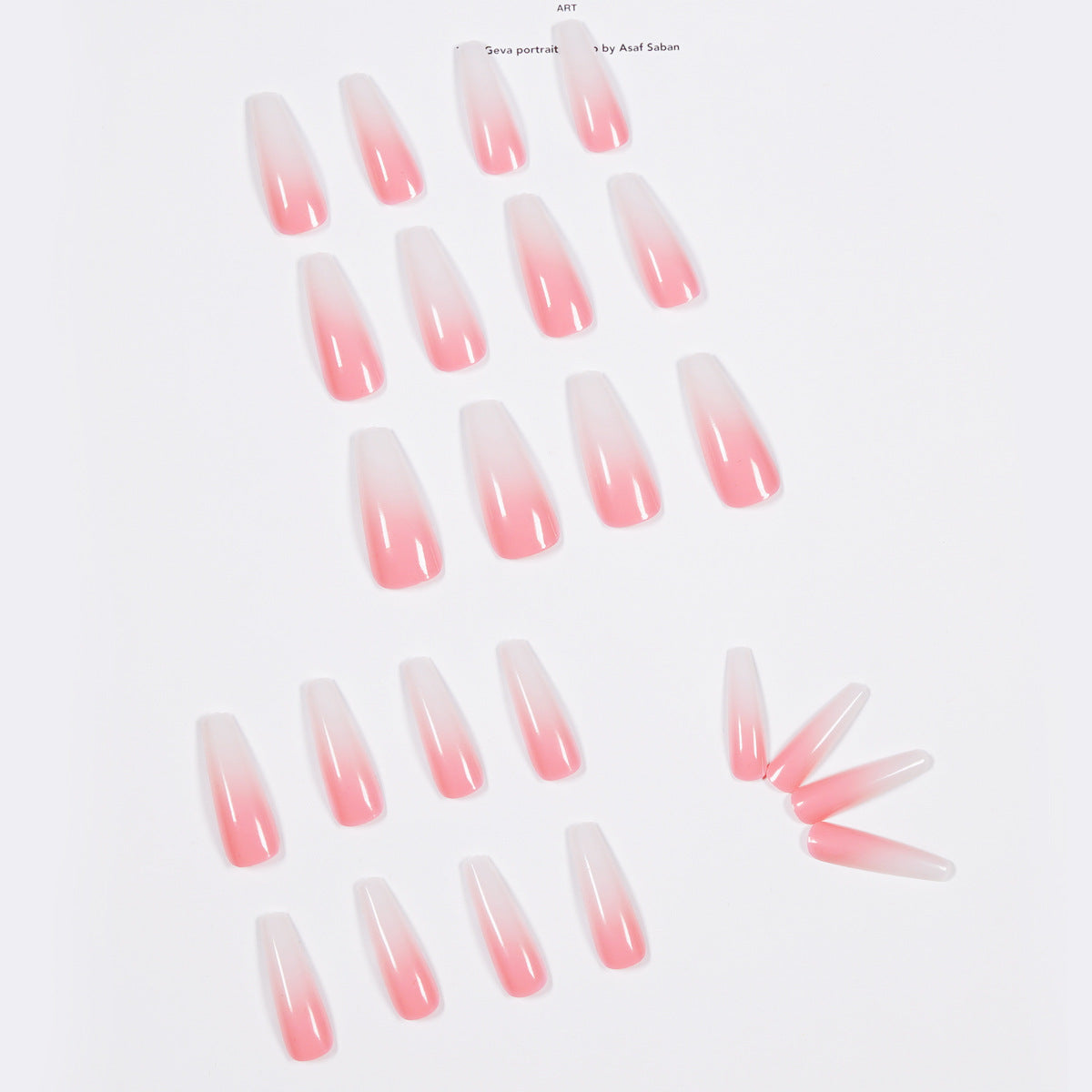 Gradual change powder extra long ballet  wearing nail finished  manicure patch   factory sales｜365nails
