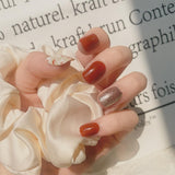 Platycodon vermelho floral unhas postiças acabamento clareador remendo de unha remendo de unha unha postiça à prova d'água vendas diretas da fábrica｜365nails