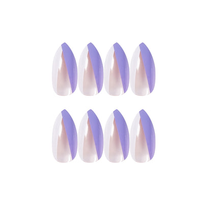 Oblique French pointed head  finished fake nail manicure patch  nail film factory sales  model｜365nails