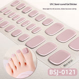 Semi-Cured Gel Nail Strips Solid Pearl Glossy Toe Design (MOQ=3)