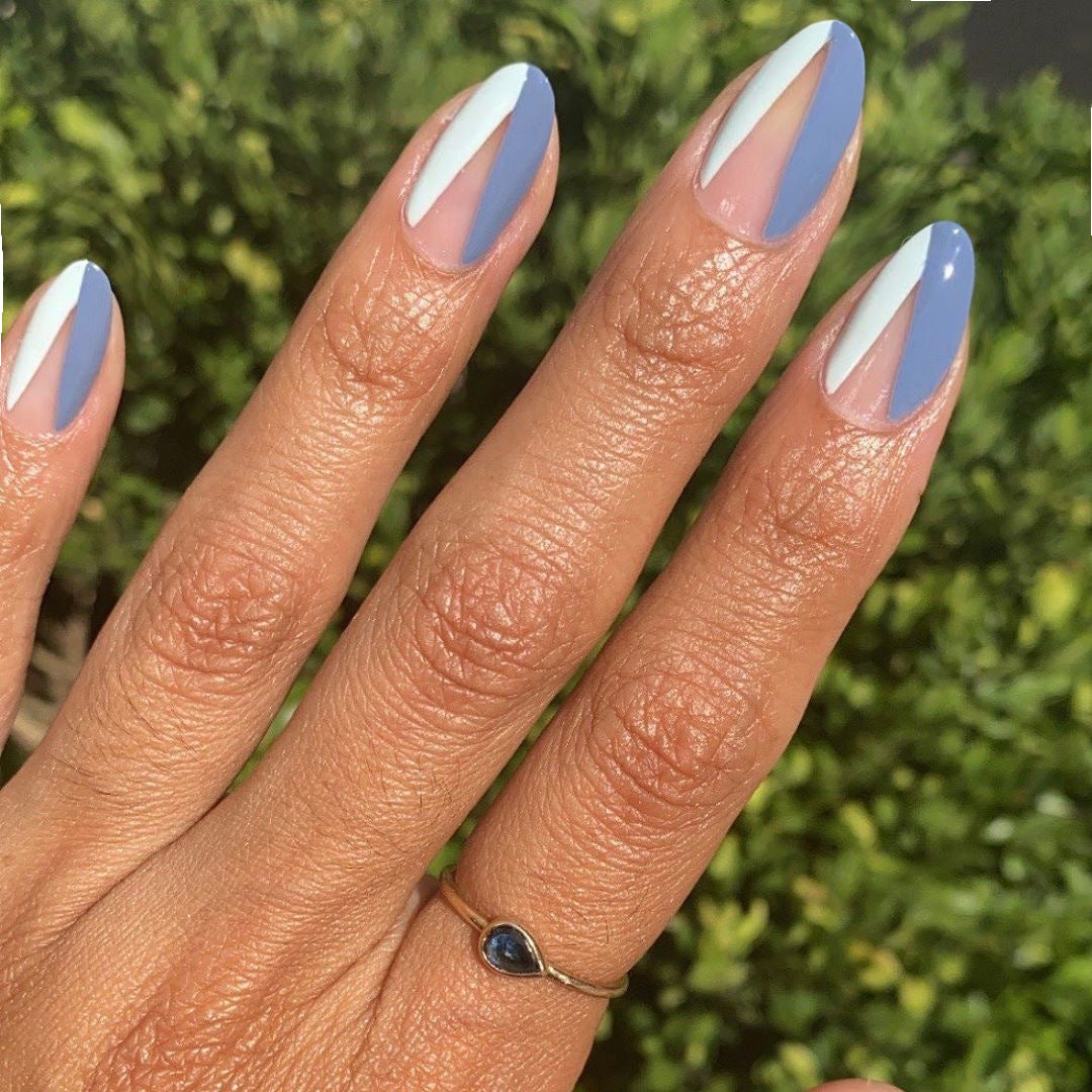 Parche de manicura para uñas postizas con punta francesa oblicua, acabado en película, modelo de venta de fábrica | 365nails