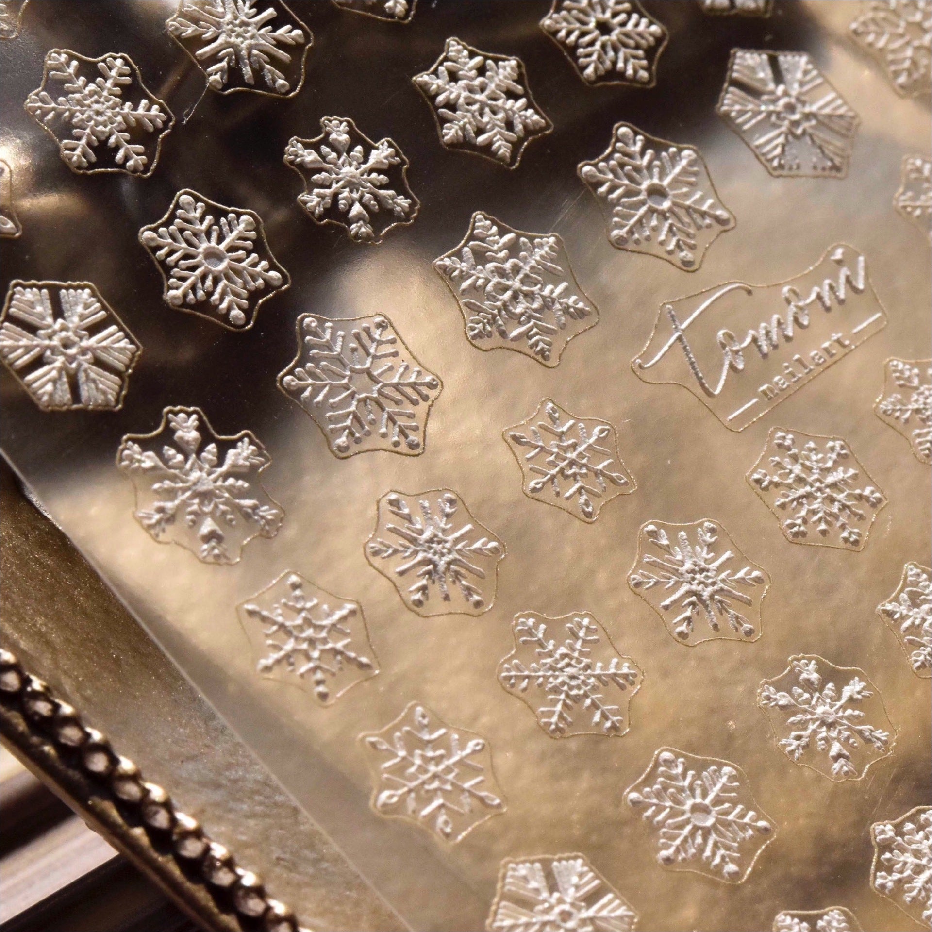 Winter Snowflake: "Embossed Snowflake" – 3D Embossed Nail Sticker