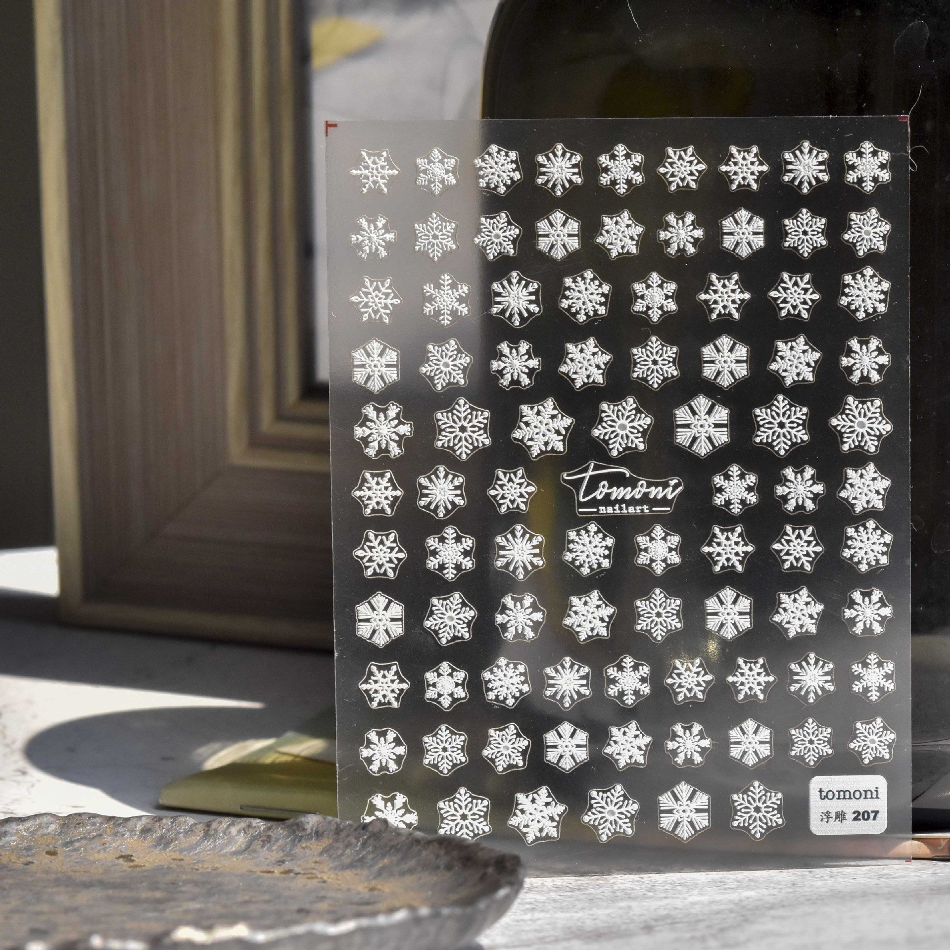 Winter Snowflake: "Embossed Snowflake" – 3D Embossed Nail Sticker