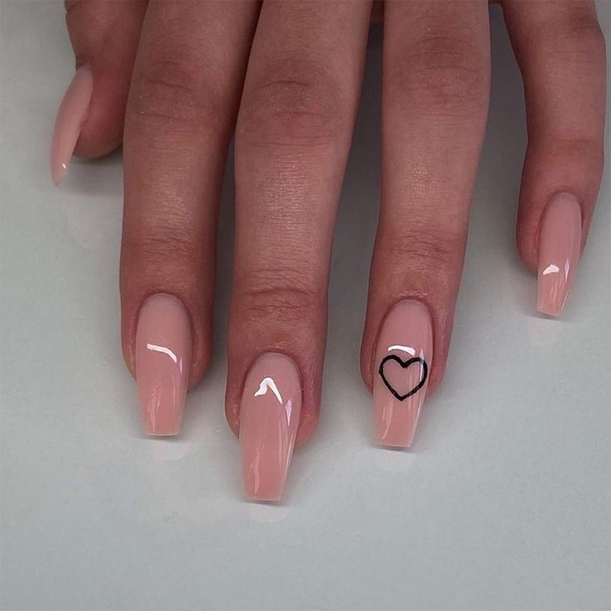 Ballet corto desnudo, amor por usar uñas, producto terminado, valor, modelo de uñas y extraíble｜365nails