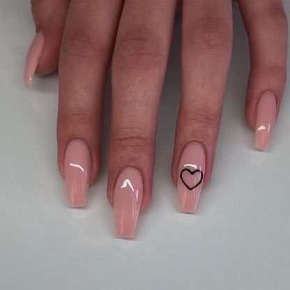 Ballet corto desnudo, amor por usar uñas, producto terminado, valor, modelo de uñas y extraíble｜365nails