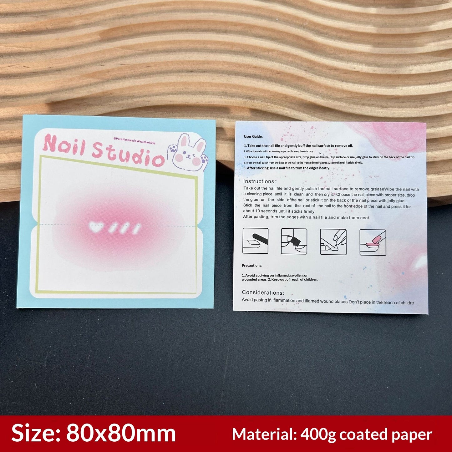 Classic White Display Cards for Press On Nail Sets (MOQ=50)