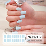 Semi-Cured Gel Nail Strips French Glitter Pink Sparkle Glossy Set (MOQ=3)