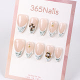 365Nails Marble French Pearl Charm Press-On Nails