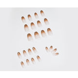 Unhas postiças francesas com acabamento gradual laranja café, mudança gradual, remendo de unha, remendo de unha à prova d'água, peça removível para unhas ｜365nails