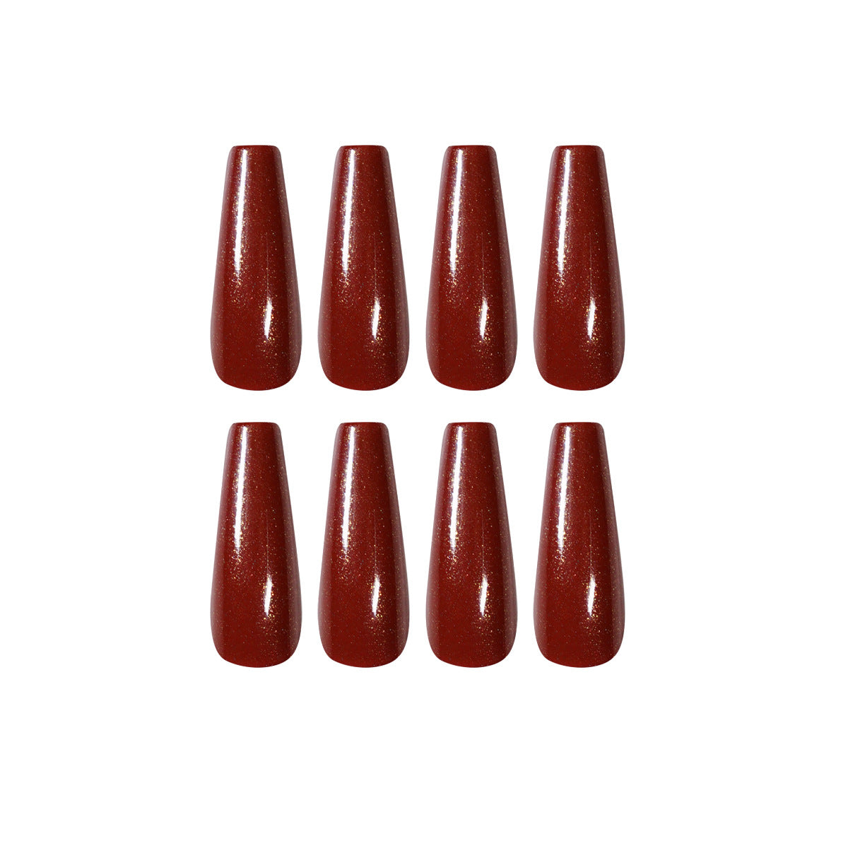 Long ballet burgundy pure flash  finished  manicure patch nail patch waterproof  model｜365nails