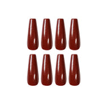 Patch de manicure longo de balé bordô com acabamento em flash puro, modelo à prova d'água ｜ 365nails