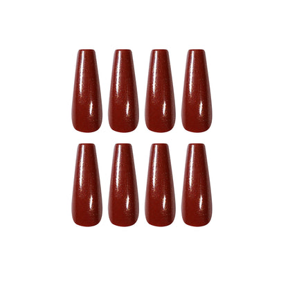 Long ballet burgundy pure flash  finished  manicure patch nail patch waterproof  model｜365nails