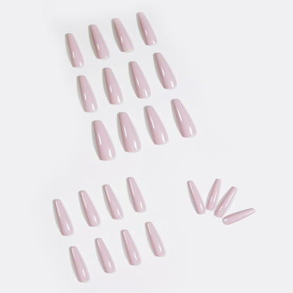 Long Ballet Series Milk Tea Solid Color  Finished Product Value nail patch Waterproof and Removable｜365nails