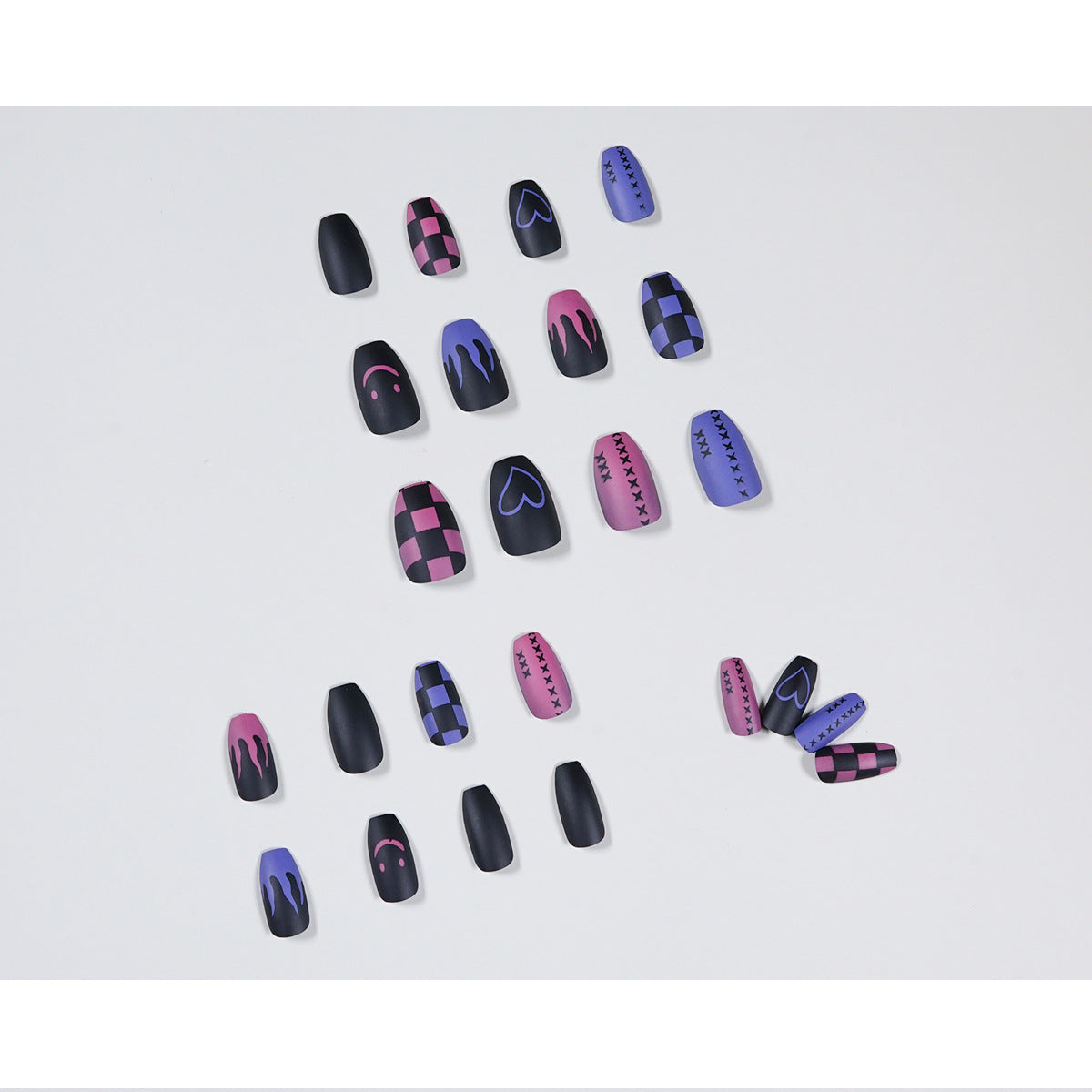 鴛鴦火焰酷感成品穿戴甲 防水可移除｜365nails