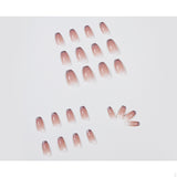 Lotus root powder gradual change silver edge French press on nails finished fake nail manicure patch nail patch waterproof removable｜365nails