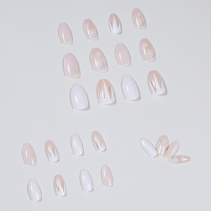 Snowflake silver flash gradual change Christmas wear nail finished fake nail nail patch nail patch waterproof removable｜365nails