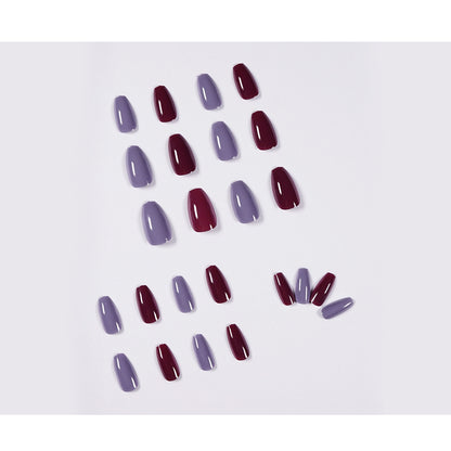 In this way, grape mandarin duck nails wear manicure, fake nails, manicure patches, nail patches, waterproof and removable nail patches.｜365nails