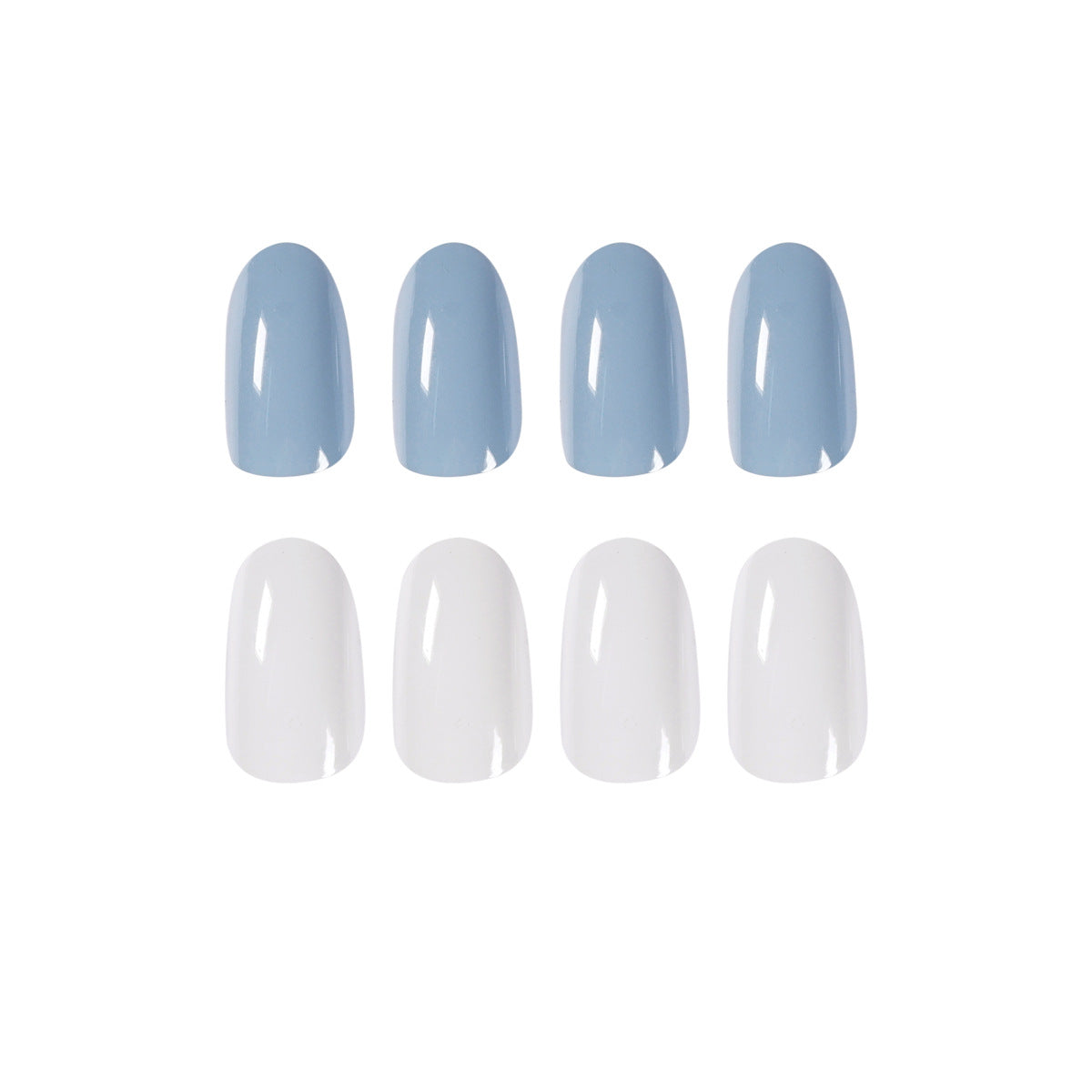 Unhas falsas premium em azul e cinza mandarim, acabamento em unhas falsas, remendo para unhas, remendo para unhas à prova d'água, remendo para unhas removíveis ｜ 365nails