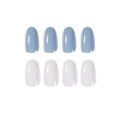Premium Blue Grey Mandarin Nail Wear Nail Art Finished Fake Nail Nail Art Patch Nail Patch Waterproof Removable Nail Patch｜365nails