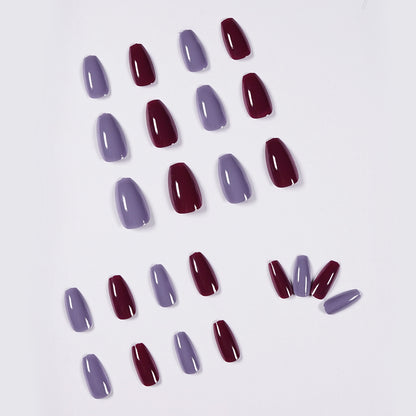 In this way, grape mandarin duck nails wear manicure, fake nails, manicure patches, nail patches, waterproof and removable nail patches.｜365nails