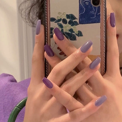 In this way, grape mandarin duck nails wear manicure, fake nails, manicure patches, nail patches, waterproof and removable nail patches.｜365nails