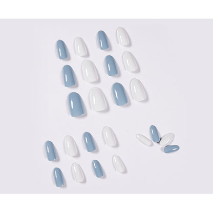 Premium Blue Grey Mandarin Nail Wear Nail Art Finished Fake Nail Nail Art Patch Nail Patch Waterproof Removable Nail Patch｜365nails
