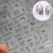 365nails: "Texte anglais minimaliste" – Autocollants pour ongles