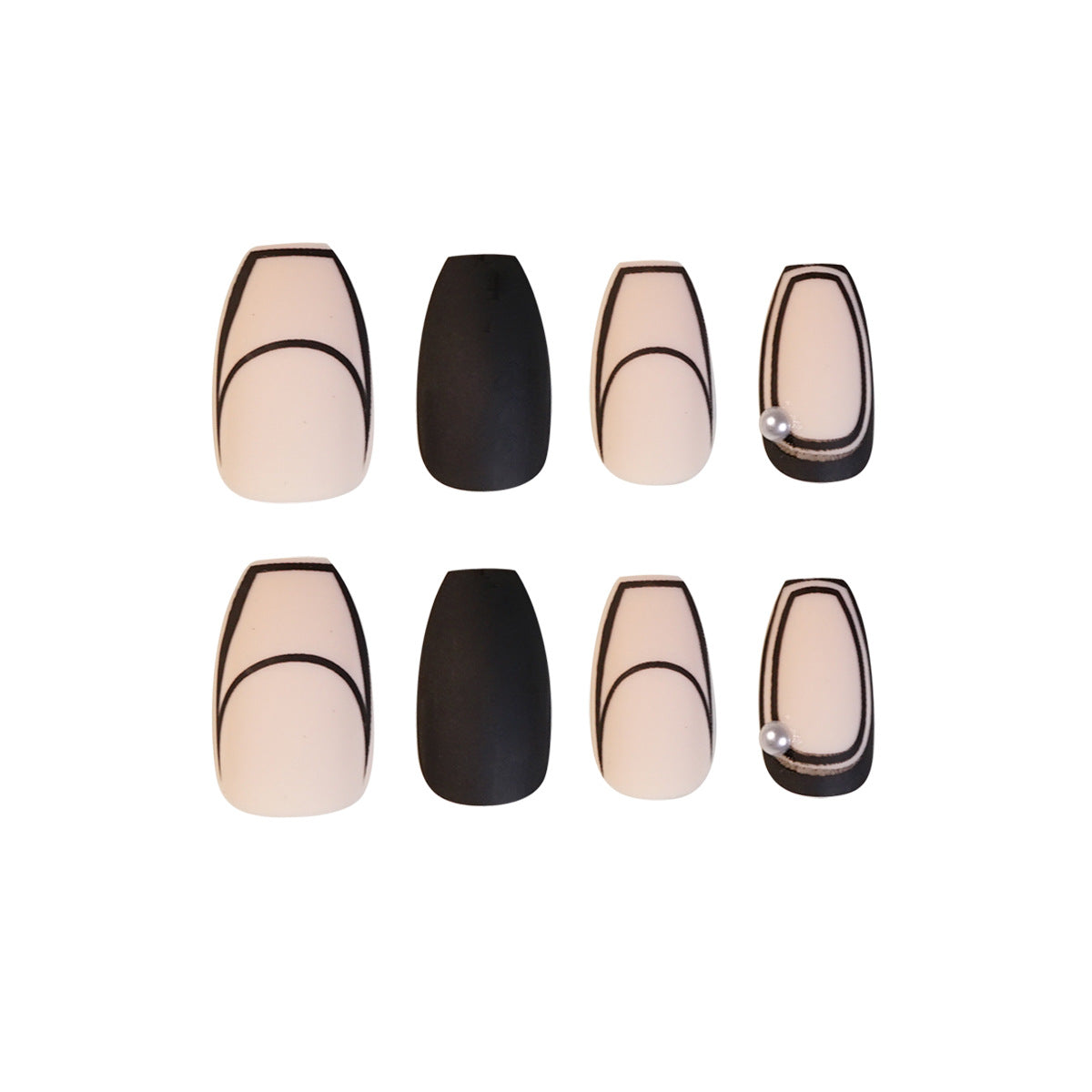 Milk Coffee French Pearl Wear Nail Art Removable Nail Patch Nail Patch Waterproof Nail Patch Fake Nail｜365nails