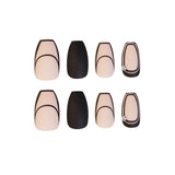 Unhas decoradas com pérolas francesas de café com leite, remendo removível para unhas, remendo à prova d'água para unhas postiças ｜365nails