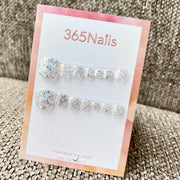 365nails 冰透白碎片亮粉 手工製 足部穿戴甲