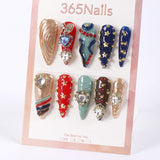365Nails Vintage Starry Heart-Gem Luxury Press-On Nails