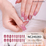 Semi-Cured Gel Nail Strips Sparkle Cat Eye Magnetic Glossy Design (MOQ=3)