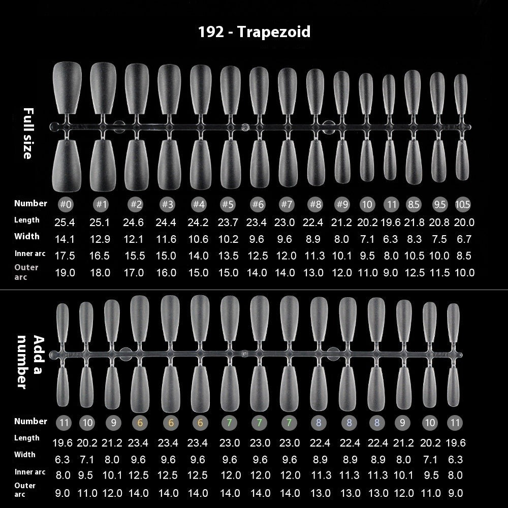 Nail Tips Transparent nail piece wholesale 30 pieces, full number, light and thin, full sticker, trapezoidal non-marking, wear-free patch, frosted nail piece